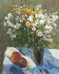 Painting, Russian painting, art, contemporary, realism, impressionism, still life, landscape, flowers,
 fruit, drapery, background, Russia, portrait, cityscape, seascape, mountains, rocks, rural landscape, composition, light, color, oil, watercolor, gouache,
  a famous artist, a Russian artist, canvas, online shop, painting, artist, online gallery, shop paintings, custom paintings, selling paintings, expensive paintings,
   Yuliya Zhukova, Zhukova Julia, Moscow nature, Nature, still life with flowers, flowers, wild flowers, wildflowers, field flower, peaches, fruit, drapery, still life